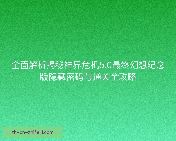全面解析揭秘神界危机5.0最终幻想纪念版隐藏密码与通关全攻略