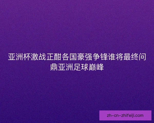 亚洲杯激战正酣各国豪强争锋谁将最终问鼎亚洲足球巅峰